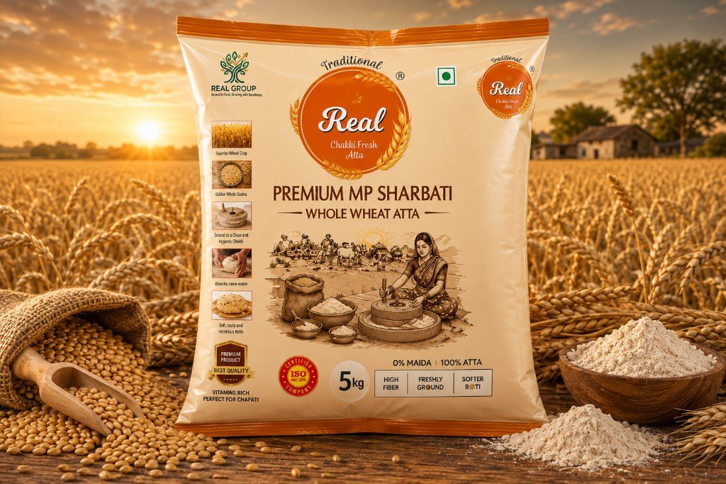 Real MP Sehori Sharbati Atta 5 kg pack